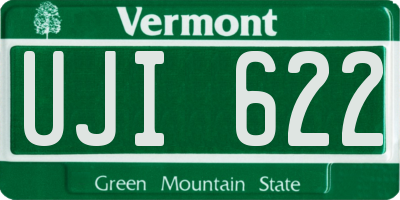 VT license plate UJI622