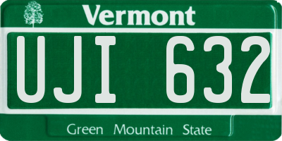 VT license plate UJI632