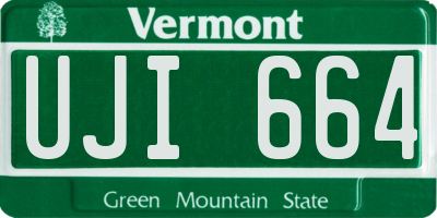 VT license plate UJI664