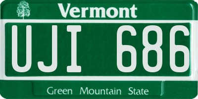 VT license plate UJI686