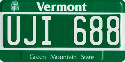VT license plate UJI688