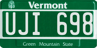 VT license plate UJI698