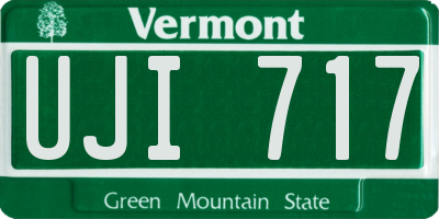 VT license plate UJI717