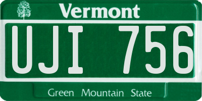 VT license plate UJI756