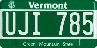 VT license plate UJI785