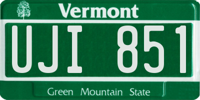 VT license plate UJI851