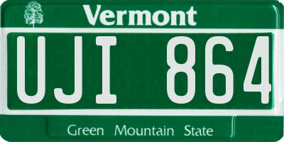 VT license plate UJI864