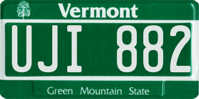VT license plate UJI882