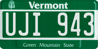 VT license plate UJI943