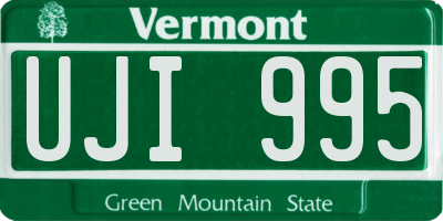 VT license plate UJI995