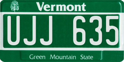 VT license plate UJJ635