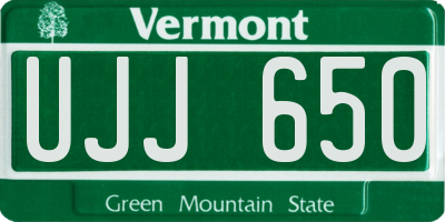 VT license plate UJJ650