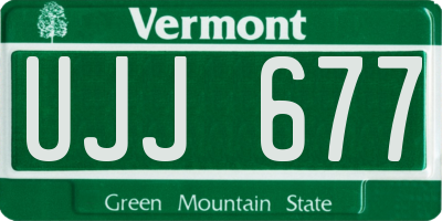 VT license plate UJJ677
