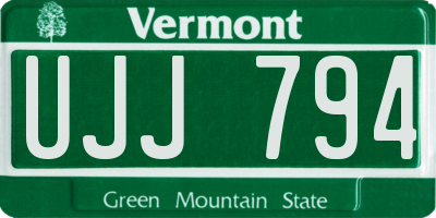 VT license plate UJJ794
