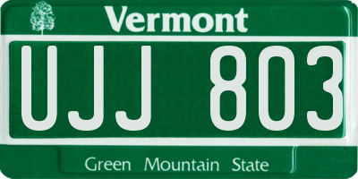 VT license plate UJJ803