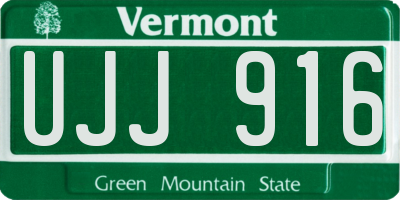 VT license plate UJJ916