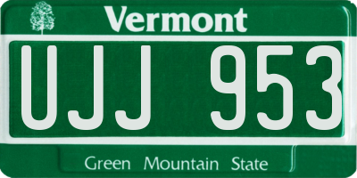 VT license plate UJJ953