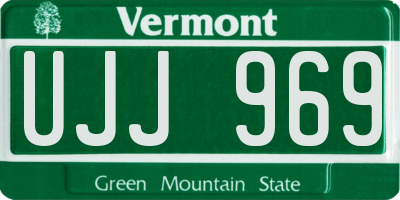 VT license plate UJJ969