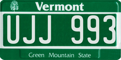 VT license plate UJJ993