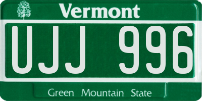 VT license plate UJJ996