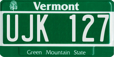 VT license plate UJK127