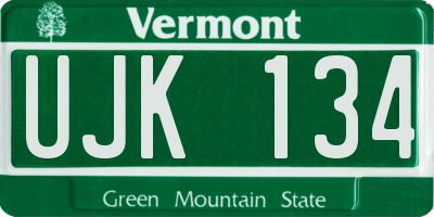 VT license plate UJK134