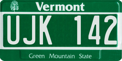 VT license plate UJK142