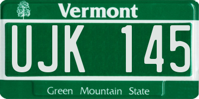 VT license plate UJK145