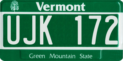 VT license plate UJK172