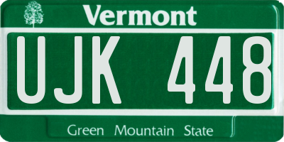 VT license plate UJK448