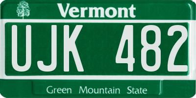 VT license plate UJK482
