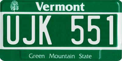 VT license plate UJK551