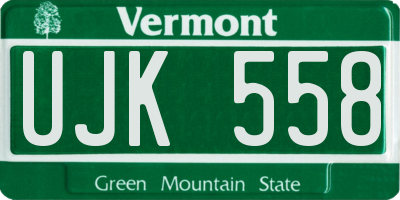 VT license plate UJK558