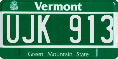 VT license plate UJK913