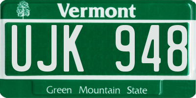 VT license plate UJK948