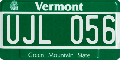 VT license plate UJL056