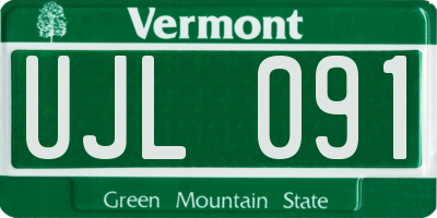 VT license plate UJL091