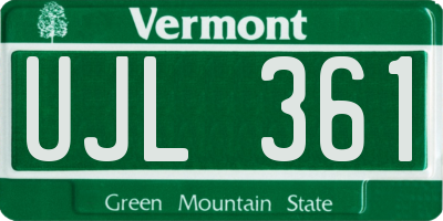 VT license plate UJL361