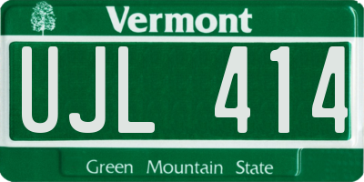 VT license plate UJL414