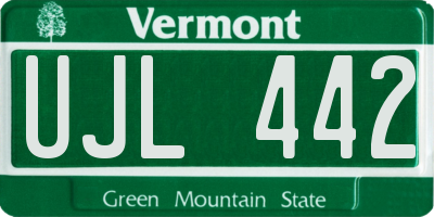 VT license plate UJL442