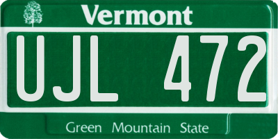 VT license plate UJL472