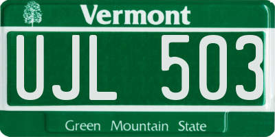 VT license plate UJL503