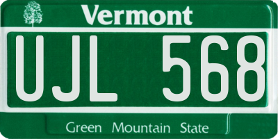 VT license plate UJL568