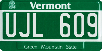 VT license plate UJL609