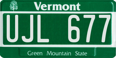 VT license plate UJL677