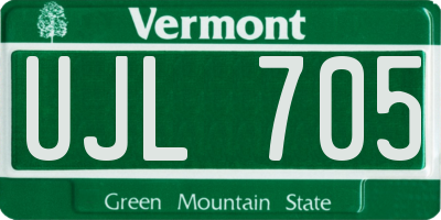 VT license plate UJL705