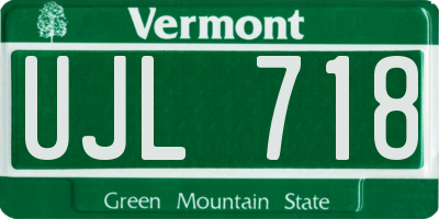 VT license plate UJL718