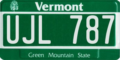 VT license plate UJL787