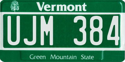 VT license plate UJM384