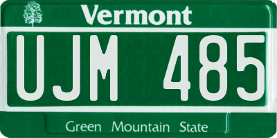VT license plate UJM485